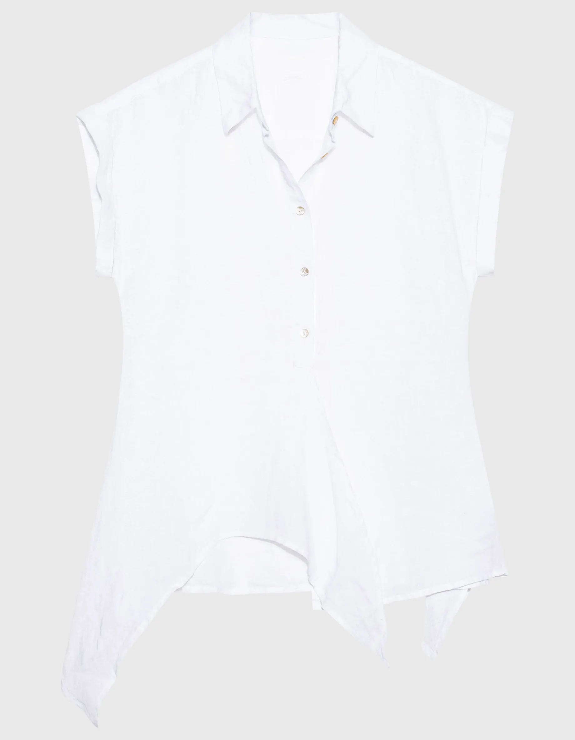 Asymmetrische Leinen-Bluse
