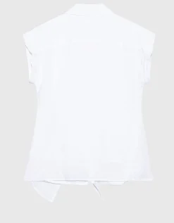 Asymmetrische Leinen-Bluse
