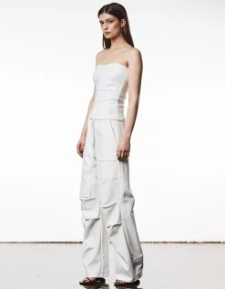 Bandeau-Top mit Raffung
