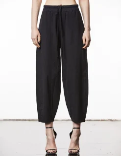 Barrel-Fit Leinen-Mix Hose