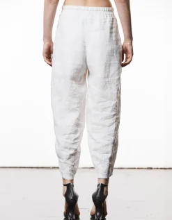 Barrel-Fit Leinen-Mix Hose