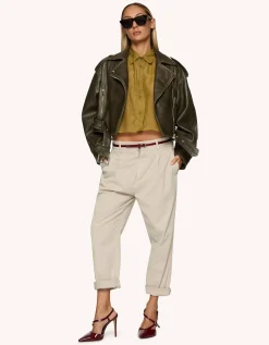 Baumwoll-Mix Bundfaltenhose
