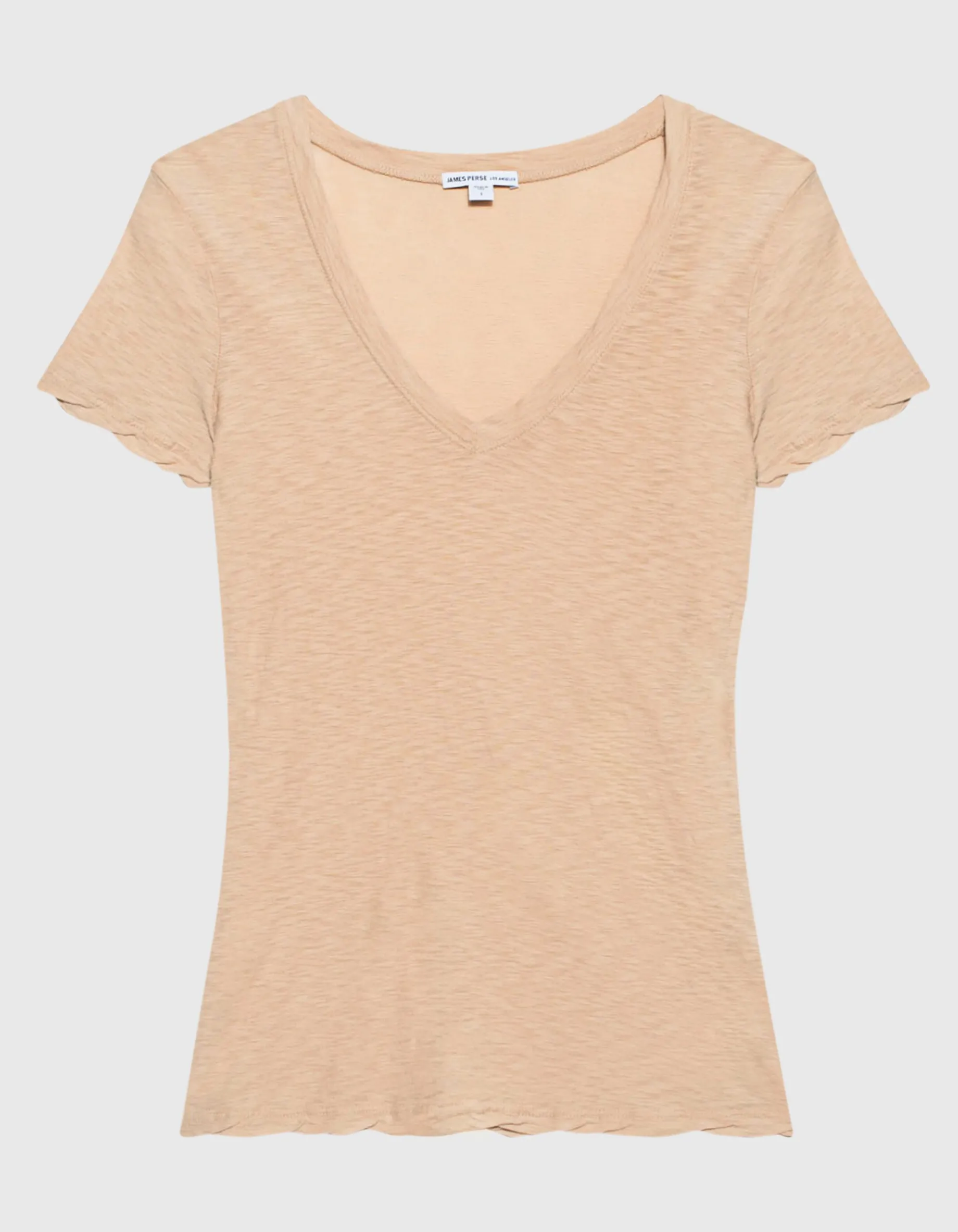 Baumwoll-T-Shirt mit V-Ausschnitt