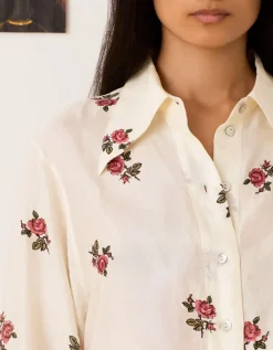 Bedruckte Seiden-Bluse