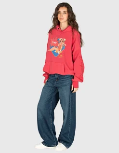 Bedruckter Oversize Hoodie im Vintage-Stil