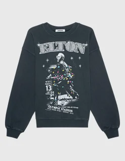 Bedrucktes Oversize Sweatshirt mit Glitter-Finish