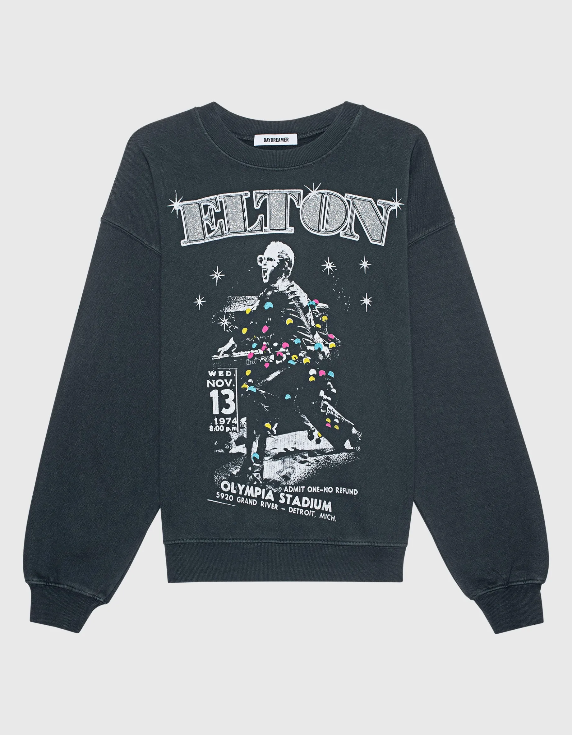 Bedrucktes Oversize Sweatshirt mit Glitter-Finish