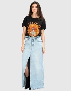 Bedrucktes Oversize T-Shirt im Vintage-Look