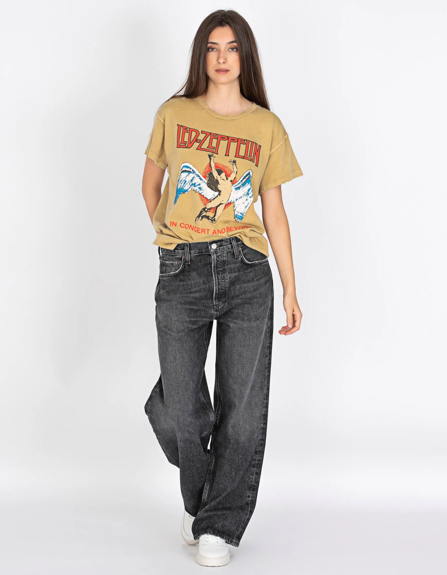 Bedrucktes Oversize T-Shirt im Destroyed-Look