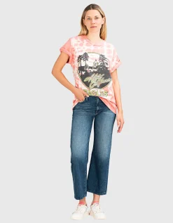 Bedrucktes Oversize T-Shirt im Vintage-Look