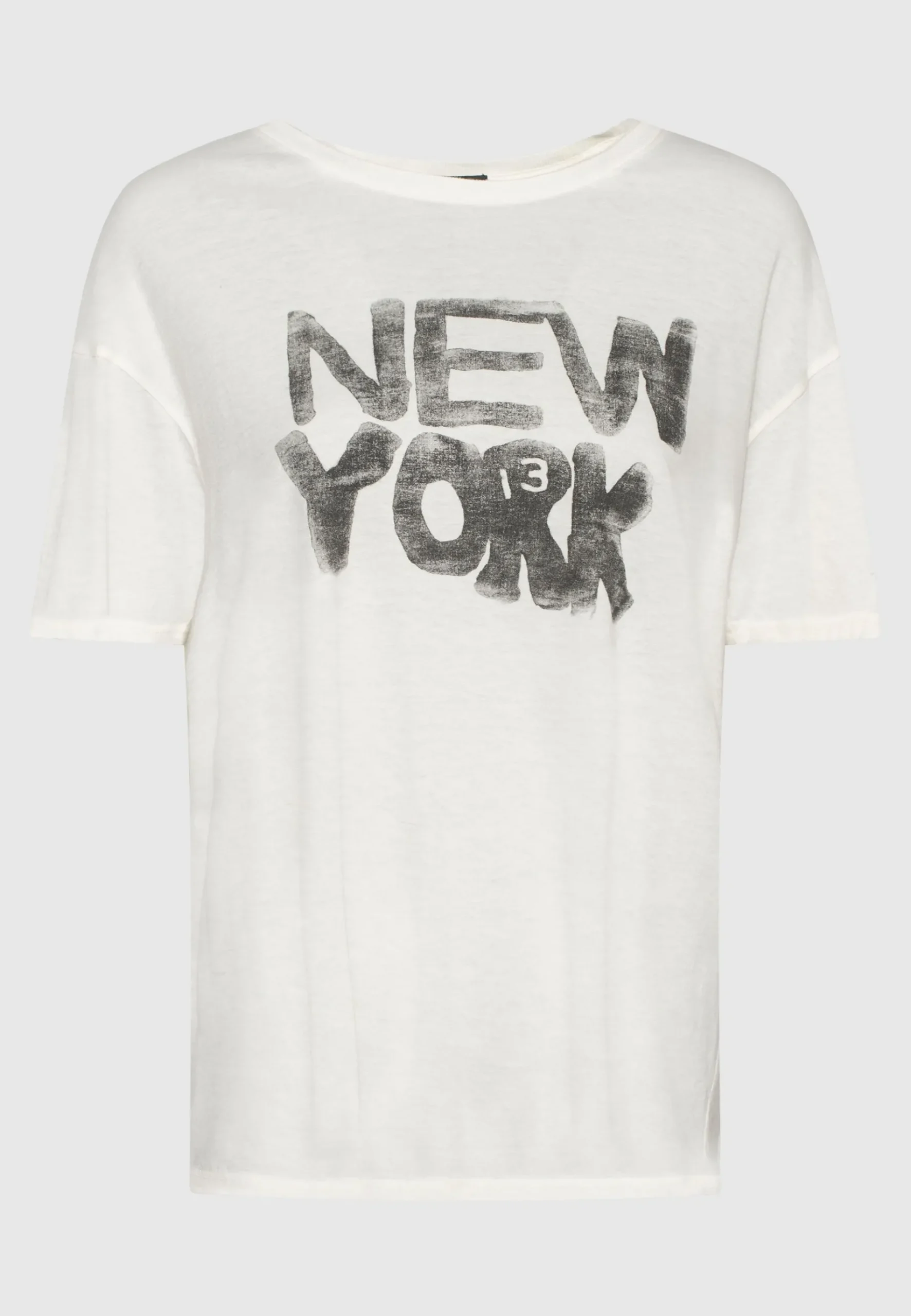 Bedrucktes Oversize-T-Shirt mit Kaschmir-Anteil