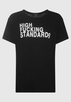 Bedrucktes Oversize-T-Shirt mit Kaschmir-Anteil