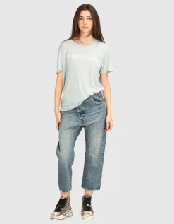 Bedrucktes Oversize-T-Shirt mit Kaschmir-Anteil