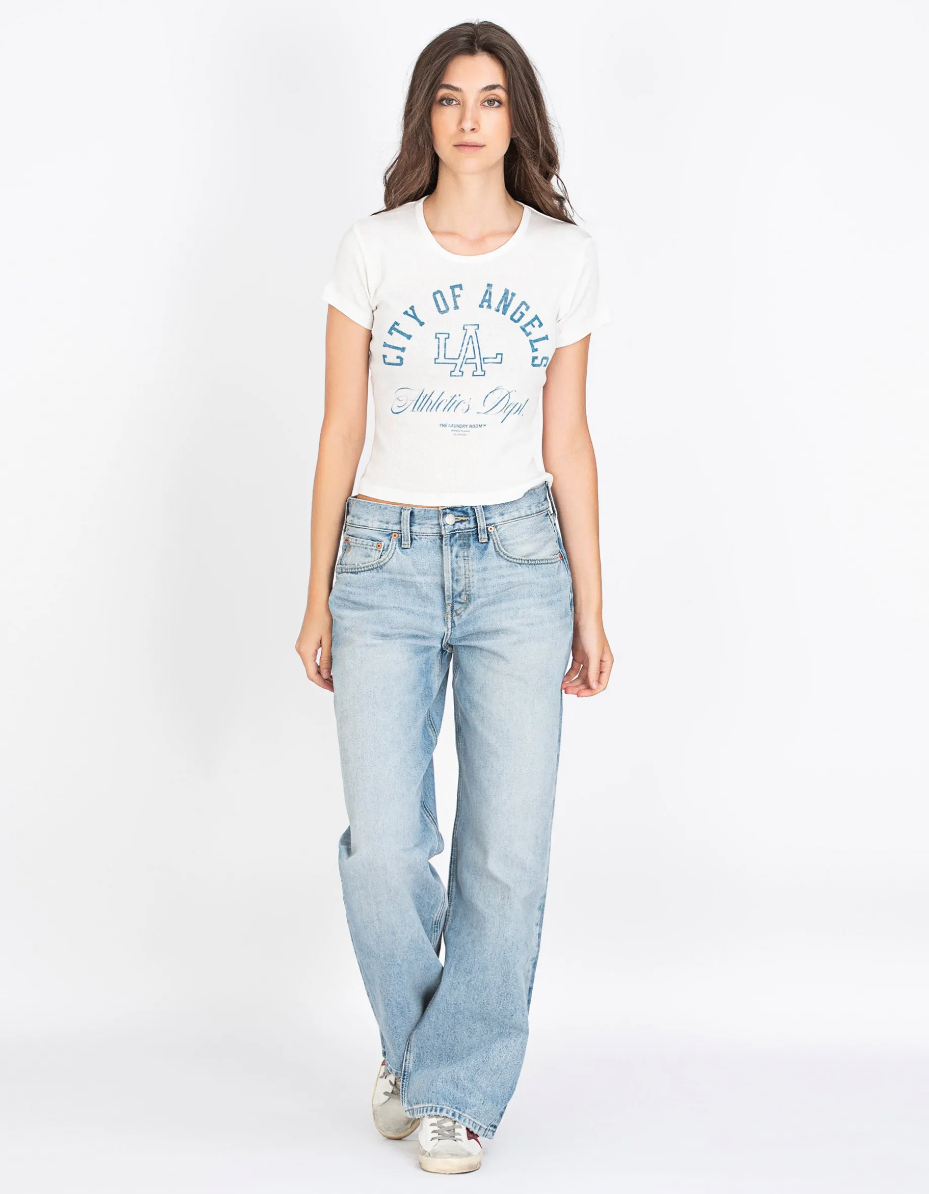 Bedrucktes Ripp-T-Shirt