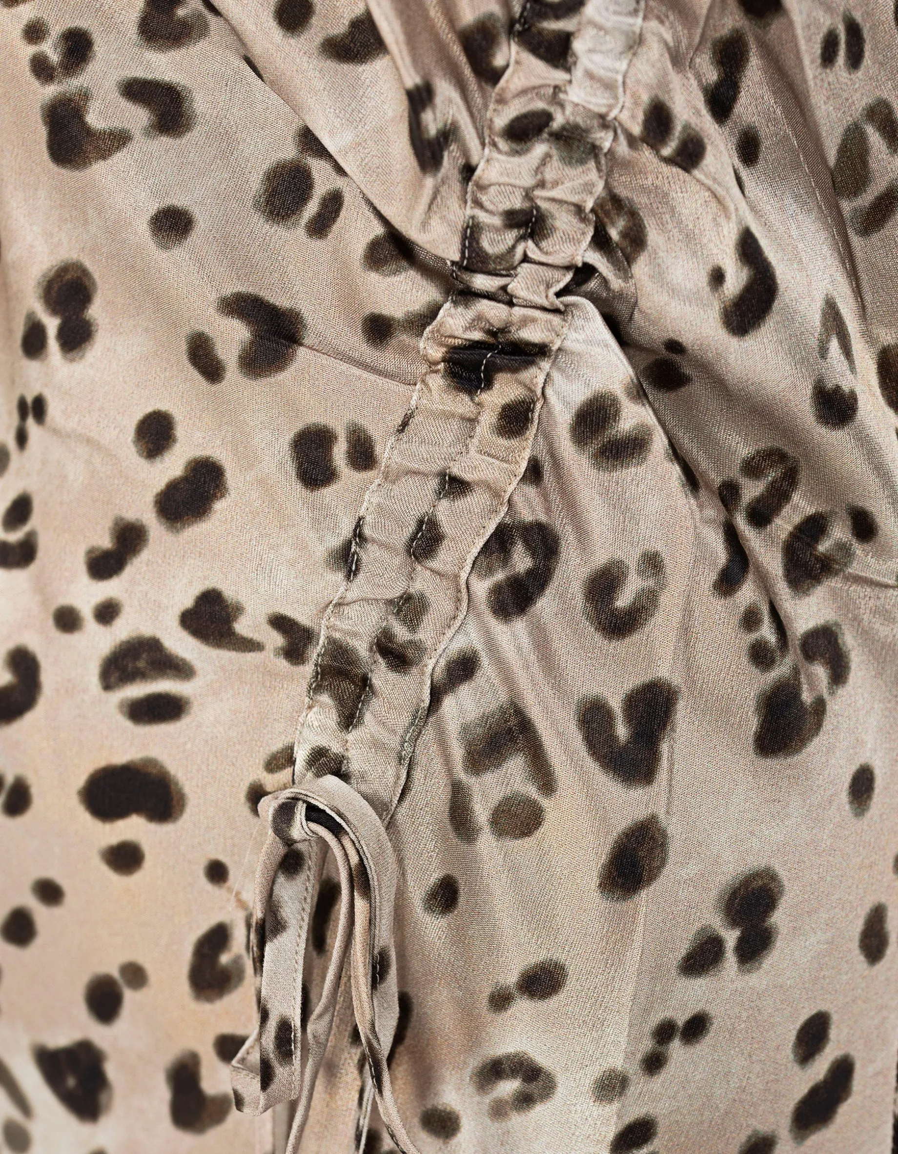 Bedrucktes Satin Midi-Kleid