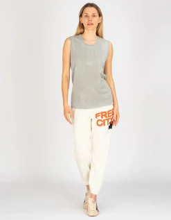 Bedrucktes Top im Destroyed-Look