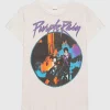 Bedrucktes T-Shirt im Destroyed-Look mit Glitter-Finish