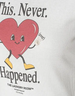 Bedrucktes T-Shirt in Ripp-Optik