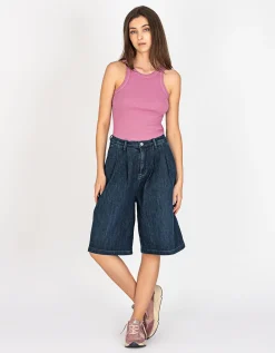 Bermuda Bundfalten Jeans Shorts