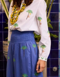 Bestickte Baumwoll-Bluse Columbia