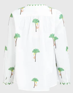 Bestickte Baumwoll-Bluse Columbia