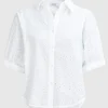 Bestickte Kurzarm-Bluse Emma