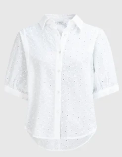 Bestickte Kurzarm-Bluse Emma