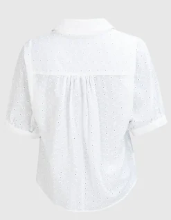 Bestickte Kurzarm-Bluse Emma