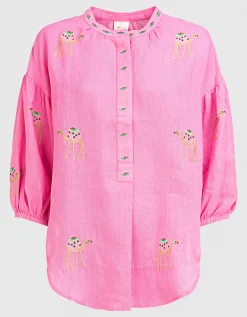 Bestickte Leinen-Bluse Sassafras