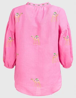 Bestickte Leinen-Bluse Sassafras