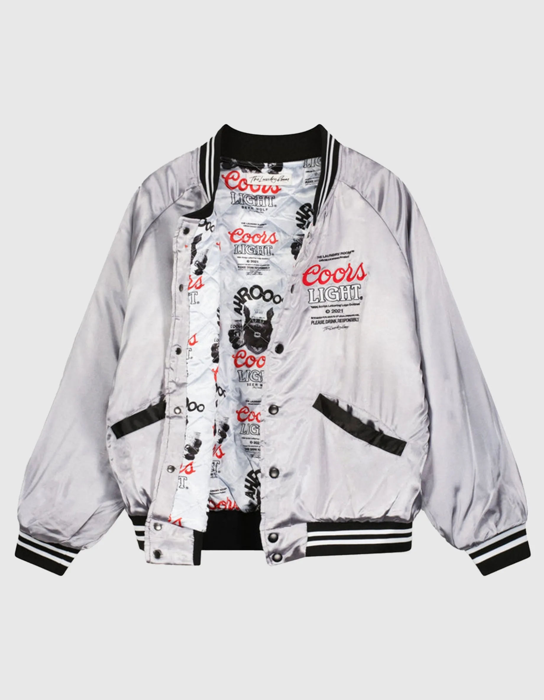 Bestickte Satin College-Jacke