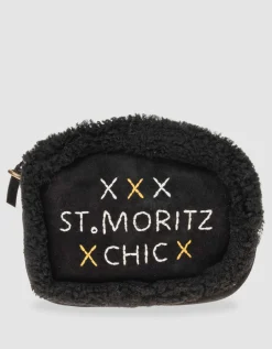 Bestickte Veloursleder-Tasche