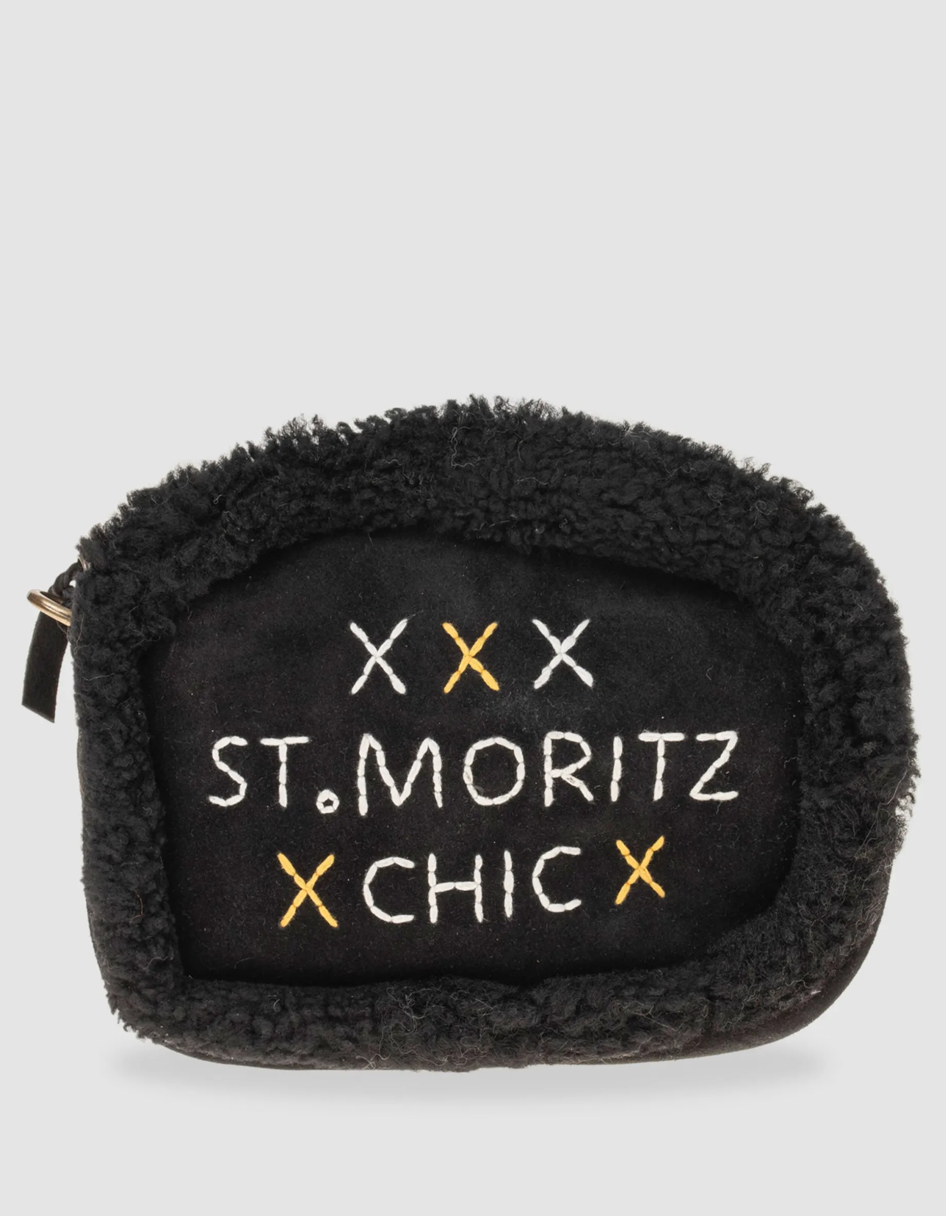 Bestickte Veloursleder-Tasche