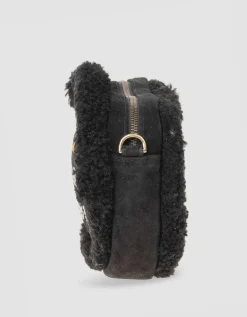 Bestickte Veloursleder-Tasche