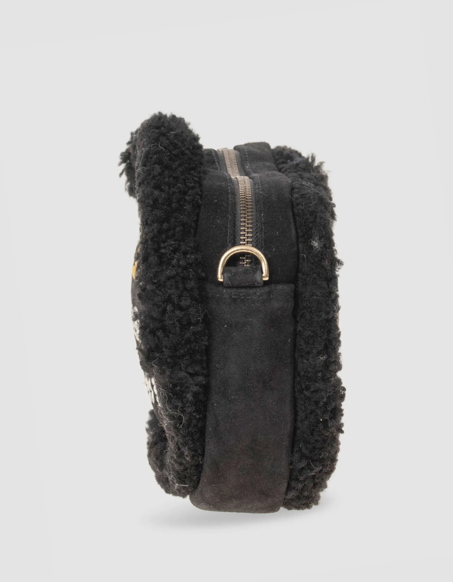 Bestickte Veloursleder-Tasche