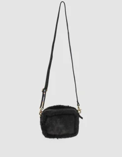Bestickte Veloursleder-Tasche