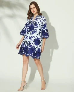 Besticktes Leinen Kleid