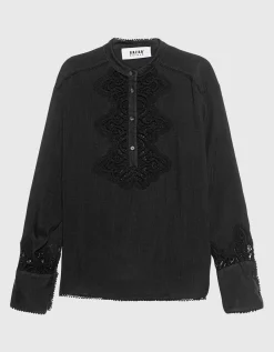 Bluse mit Häkelspitzen-Details