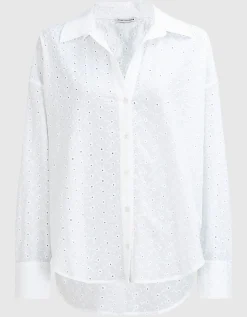 Bluse mit Lochstickerei