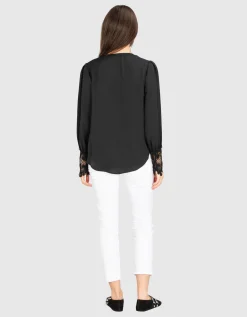 Bluse mit Spitzen-Details
