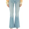 Bootcut-Jeans mit offenem Saum