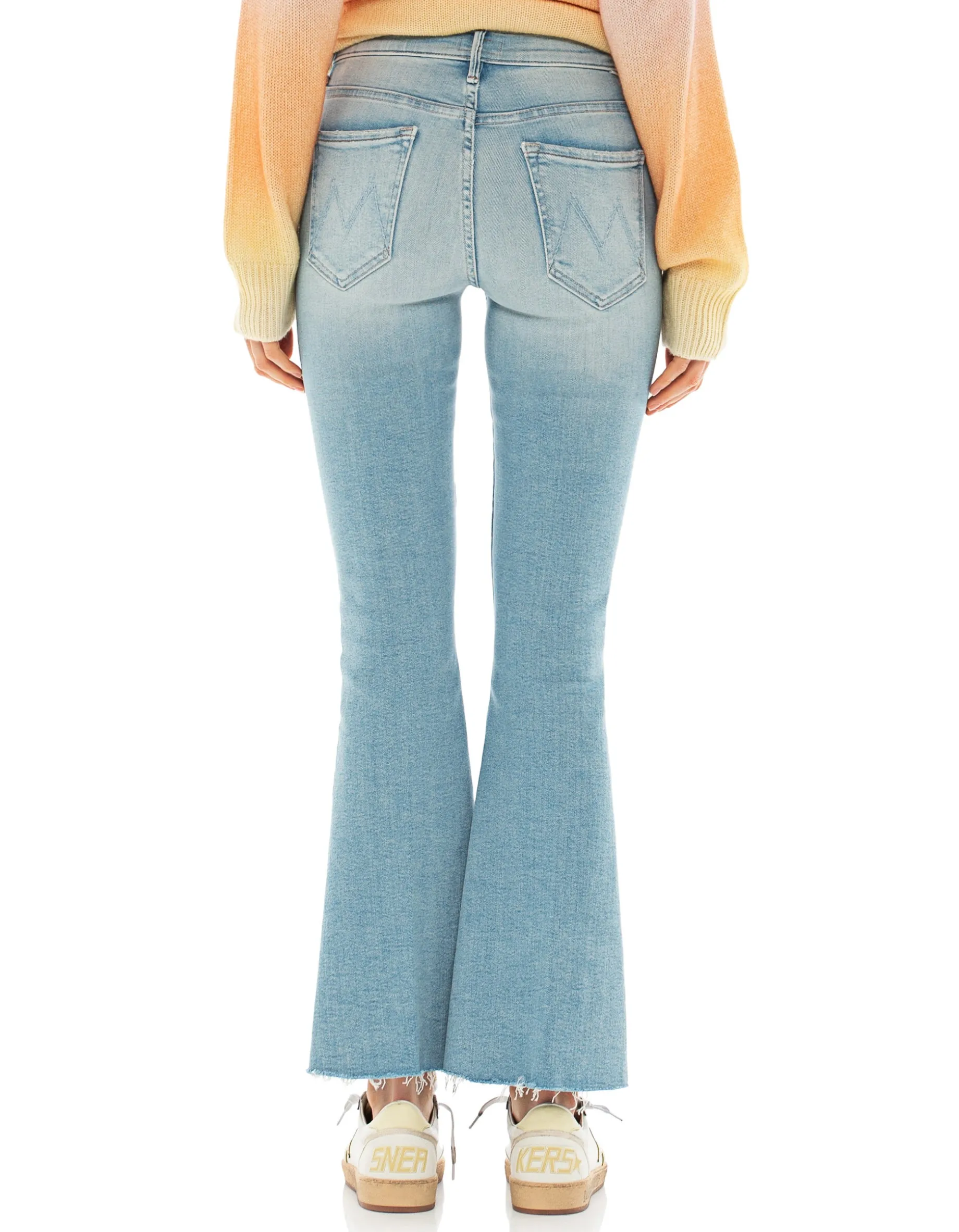 Bootcut-Jeans mit offenem Saum