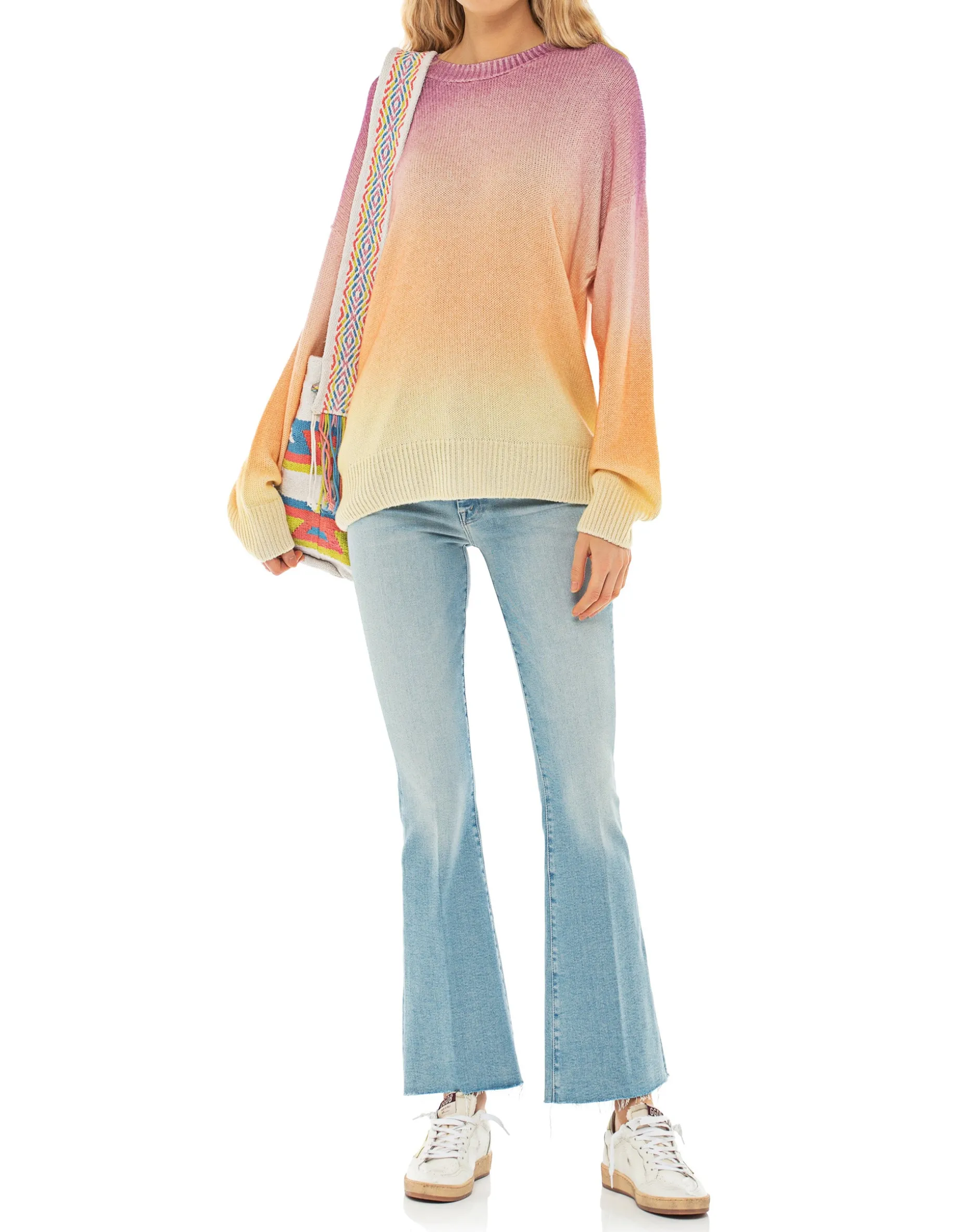 Bootcut-Jeans mit offenem Saum