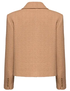 Bouclé-Jacke mit geprägten Knöpfen