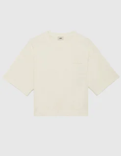 Boxy-Cut T-Shirt mit Label-Stickerei