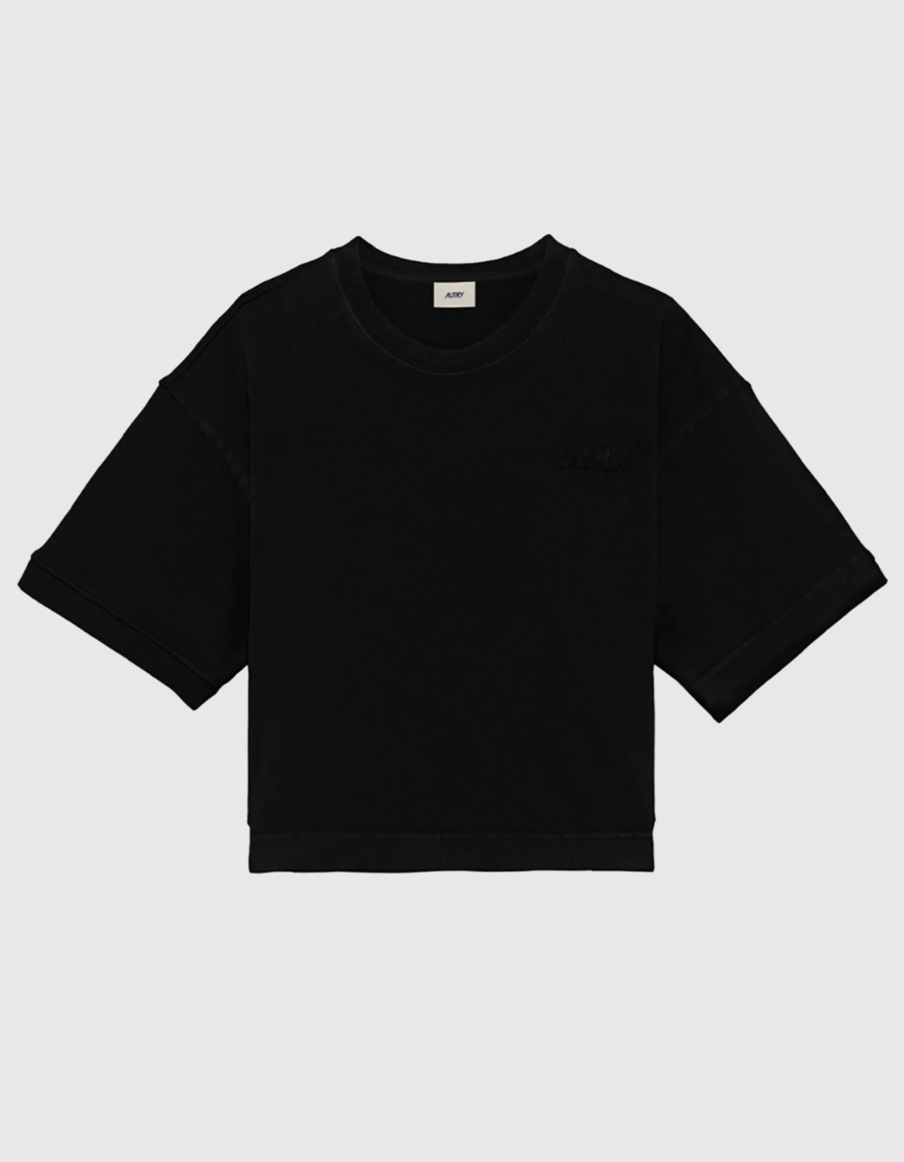 Boxy-Cut T-Shirt mit Label-Stickerei