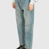 Boyfriend-Jeans mit asymmetrischem Bund