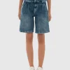 Bundfalten-Jeans-Shorts