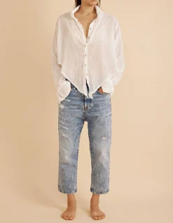 Crop-Bluse mit Binde-Detail