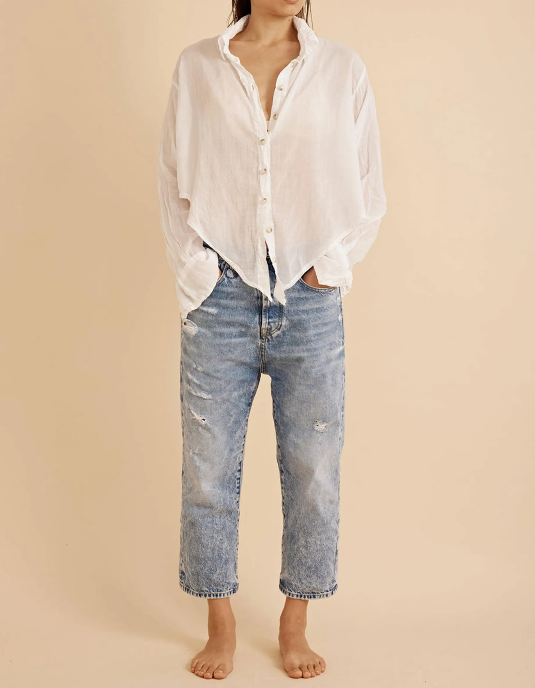 Crop-Bluse mit Binde-Detail
